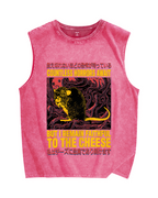 Cheese Mouse Vintage Distressed Washed Tank Top
