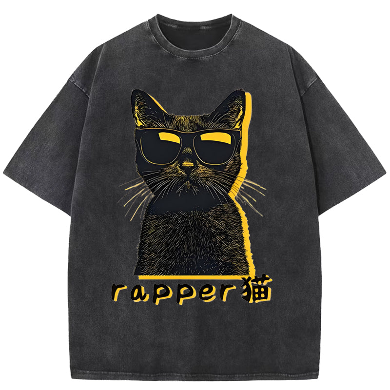 Rap cat Washed T-Shirt
