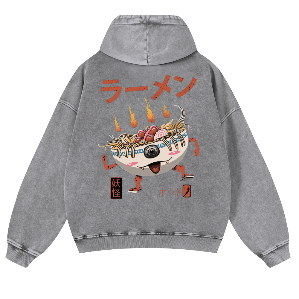 Ramen Vintage Washed Cotton Back Art Hoodie
