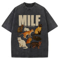 MILF Girls I Love Felines Washed T-Shirt