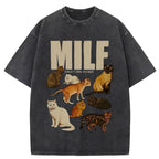 MILF Girls I Love Felines Washed T-Shirt