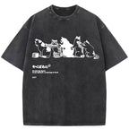 Queue for bathing cats Washed T-Shirt