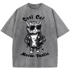 Cool Cat Meow-Tastic Washed T-Shirt
