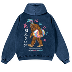 Easter Bigfoot Vintage Washed Cotton Back Art Hoodie