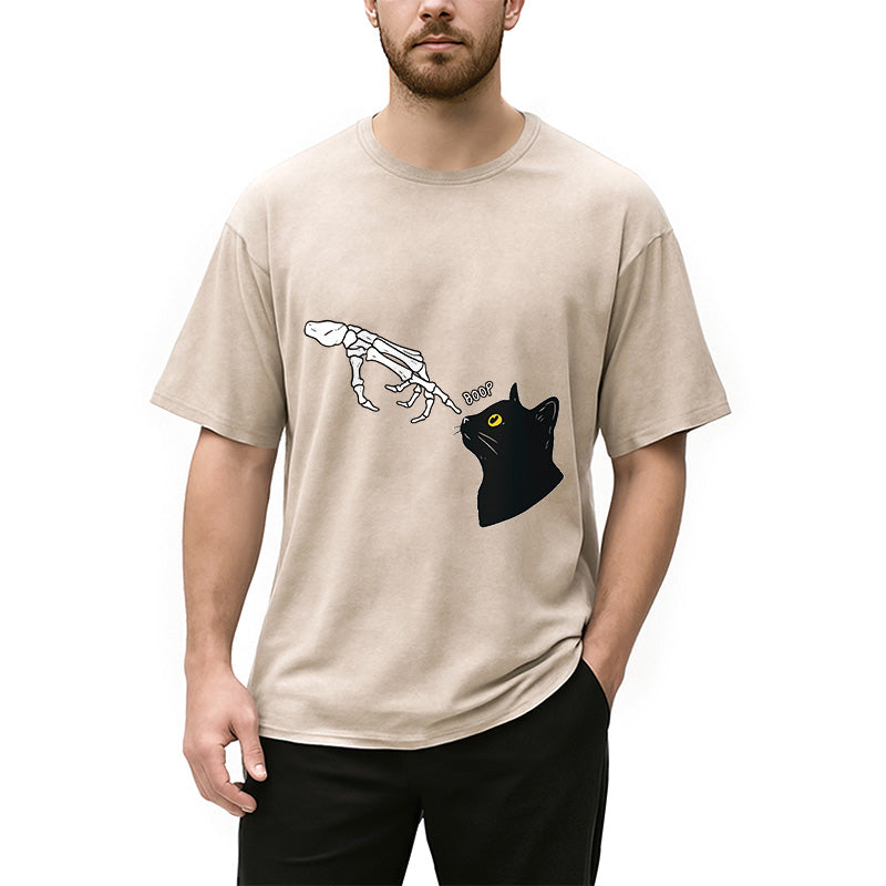 Cat Spooky Boop Washed T-Shirt