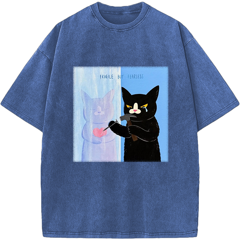 Unisex FRAGILE BUT FEARLESS Vintage Washed T-Shirt