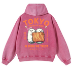 Sushi Vintage Washed Cotton Back Art Hoodie