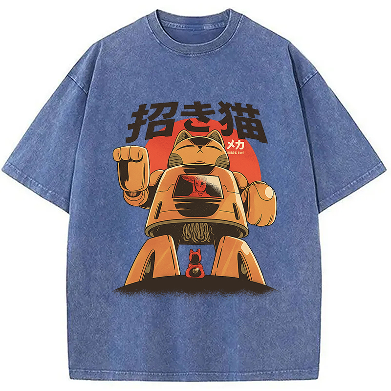 Mecha Cat Washed T-Shirt