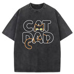 Cat Dad Washed T-Shirt