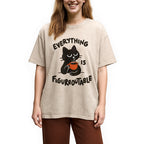 Cat Tasting Coffee Washed T-Shirt