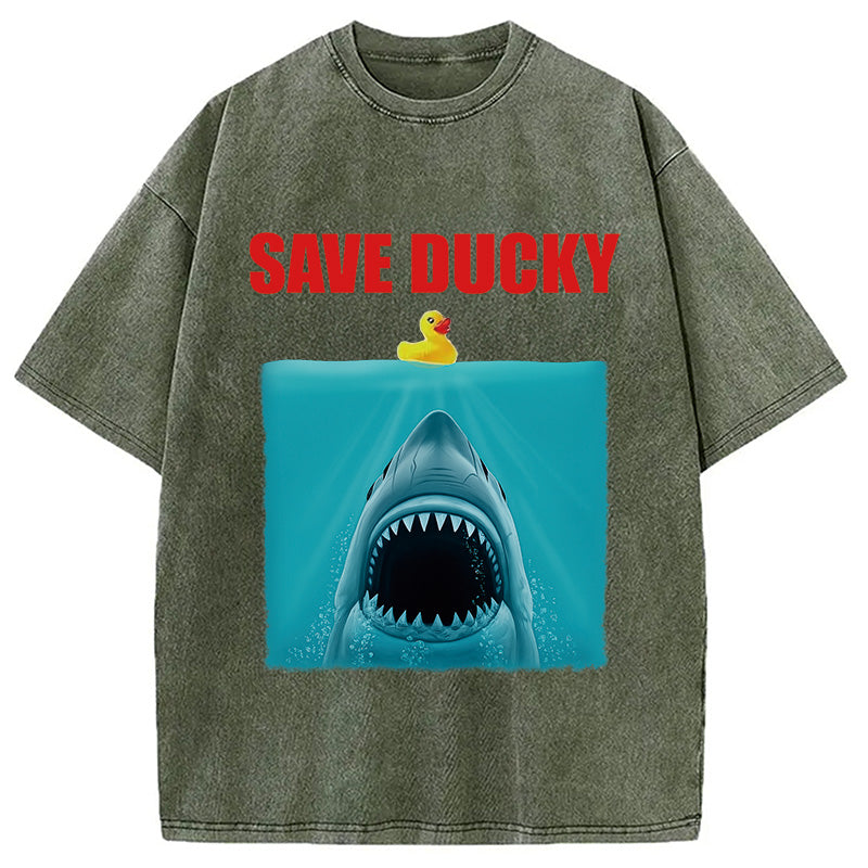 Save Ducky Parody Meme Washed T-Shirt