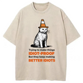 Stupid Cat Washed T-Shirt