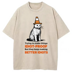 Stupid Cat Washed T-Shirt