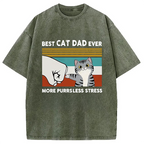Funny Cat Dad Washed T-Shirt