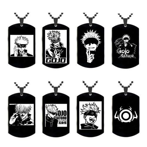 Animation Peripheral Accessories Spell Return Necklace Gojo Satoru Cartoon Character Image Stainless Steel Laser Engraving Pendant