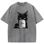 Funny Cat Art Print Washed T-Shirt