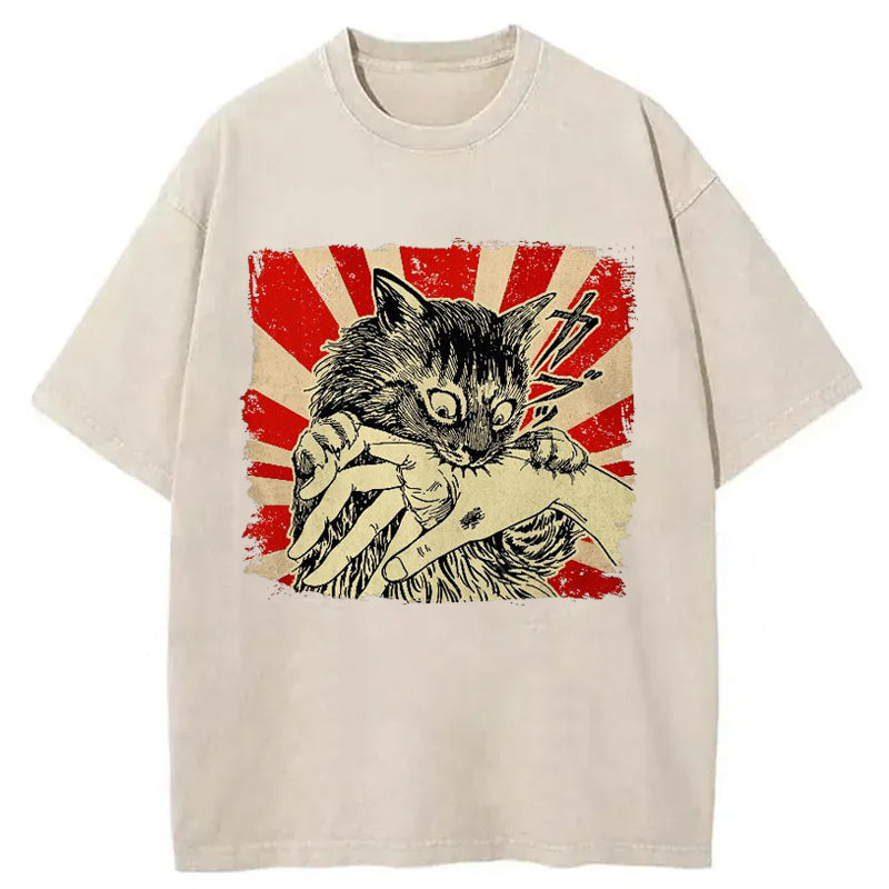 Cat Bite Washed T-Shirt