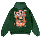 Daruma Ramen Vintage Washed Cotton Back Art Hoodie