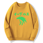 Japanese logo eagle Cotton Pullover Sweatshirt