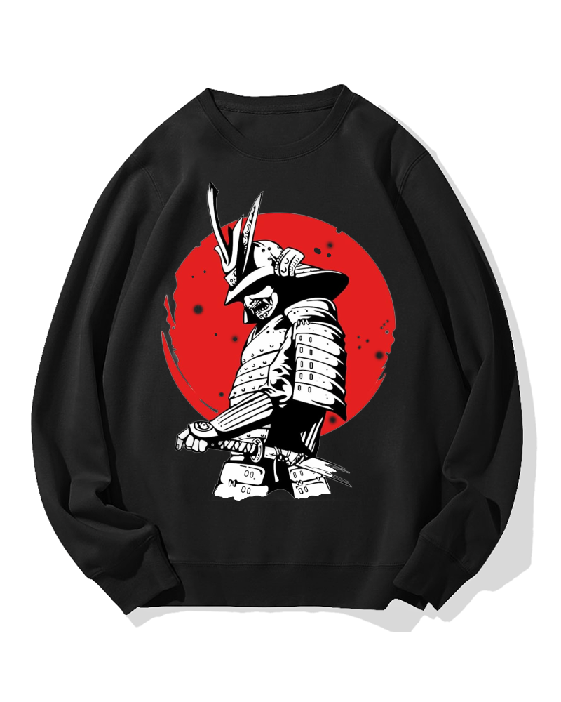Hinomaru and Japanese samurai Cotton Sweatshirt