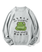 No Thoughts Head Empty Frog Cotton Sweatshirt