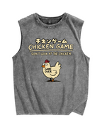 Chicken Game Vintage Distressed Washed Tank Top