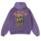 Skull Vintage Washed Cotton Back Art Hoodie