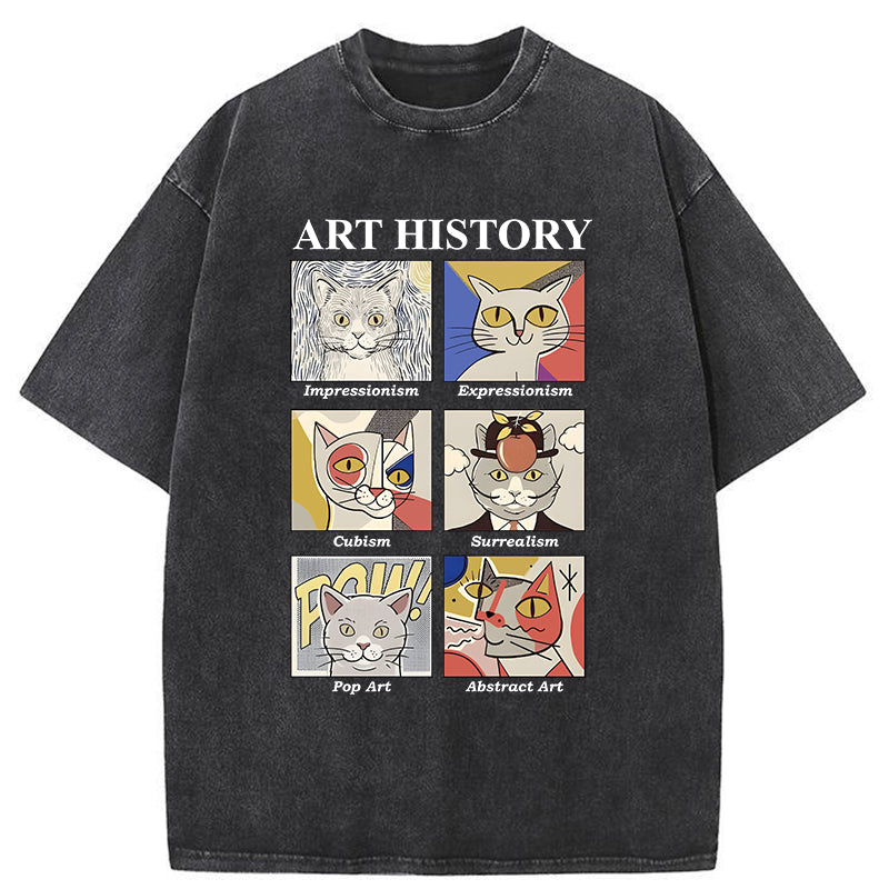 Unisex Art History About Cats Washed T-Shirt