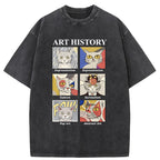 Unisex Art History About Cats Washed T-Shirt