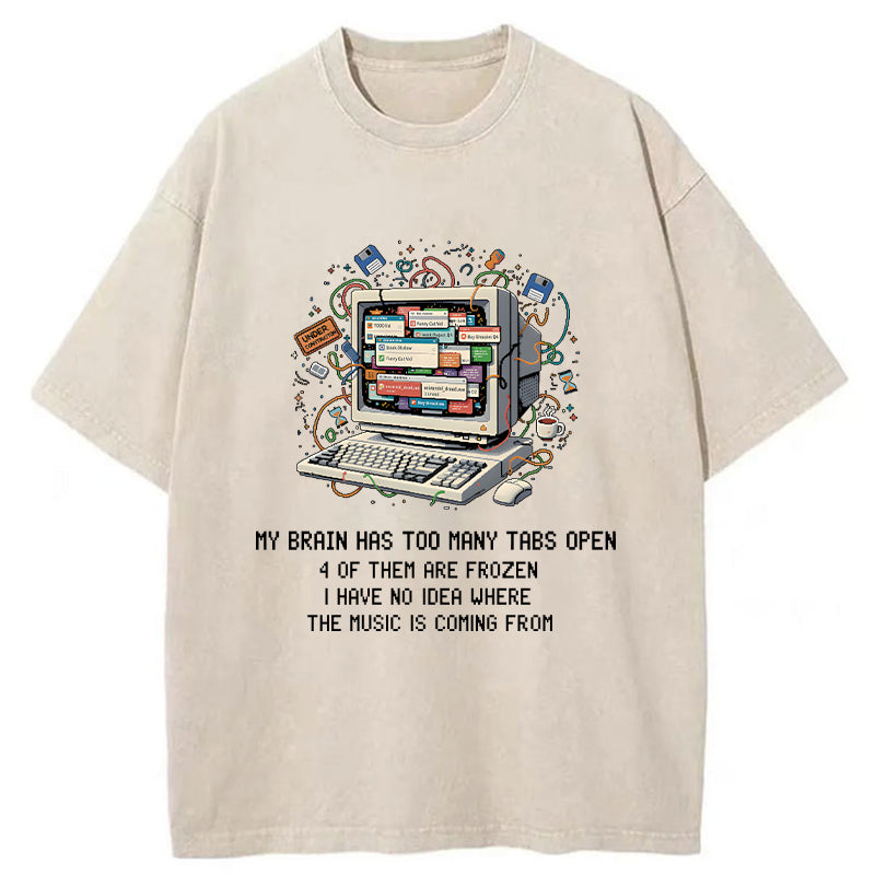 Unisex My Brain Has Crashed Washed T-Shirt