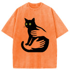 Hug A Black Cat Washed T-Shirt