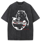 Unisex Capybaras Eat Delicious Ramen Washed T-Shirt