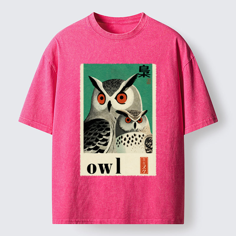 Unisex Eagle Owls Washed T-Shirt