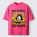 Unisex Unavailable Cat: More Spaghetti Less Upsetti Washed T-Shirt