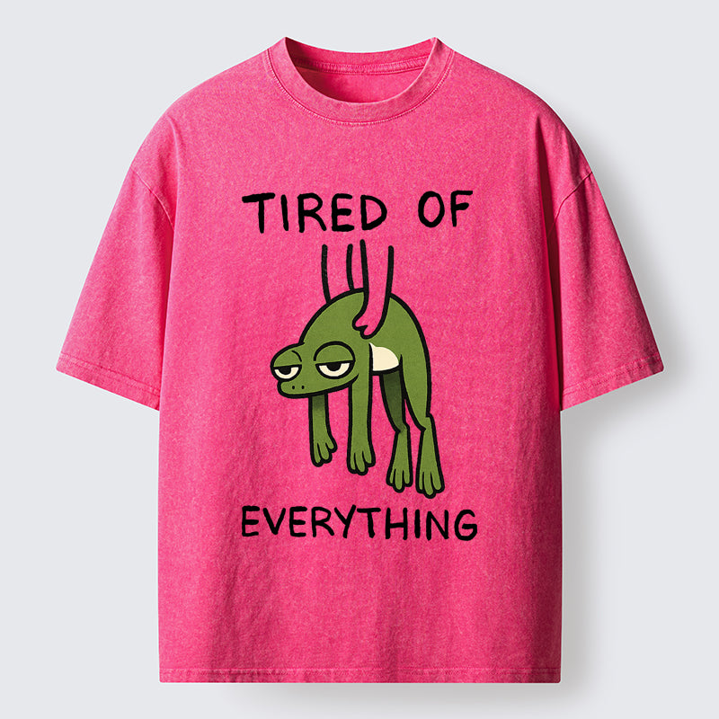 Unisex Tired Of Everything Frog Washed T-Shirt