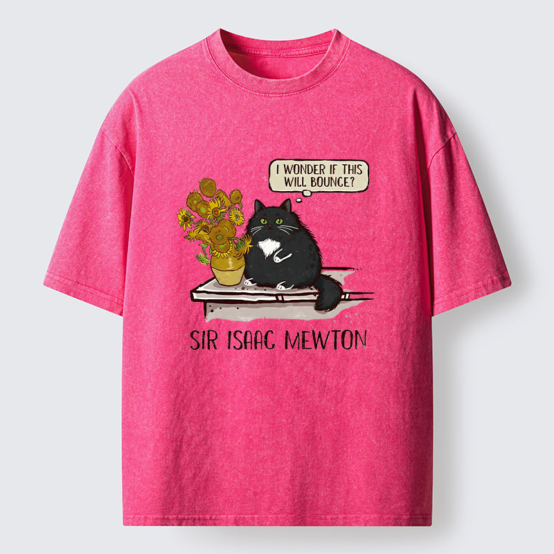 Unisex Cat Wants To Do A Physics Experiment Washed T-Shirt