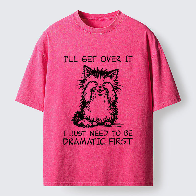 Unisex Dramatic First Cat Washed T-Shirt