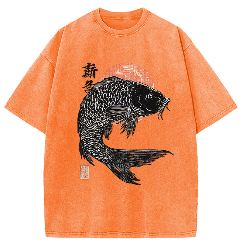 Vintage Koi Rice Sack Washed T-Shirt