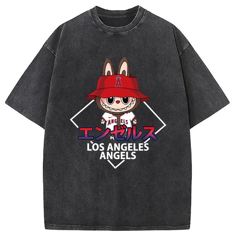 Labubu Los Angeles Angels Vintage Japanese Washed T-Shirt
