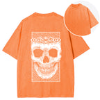Horror Skull Back Washed T-Shirt