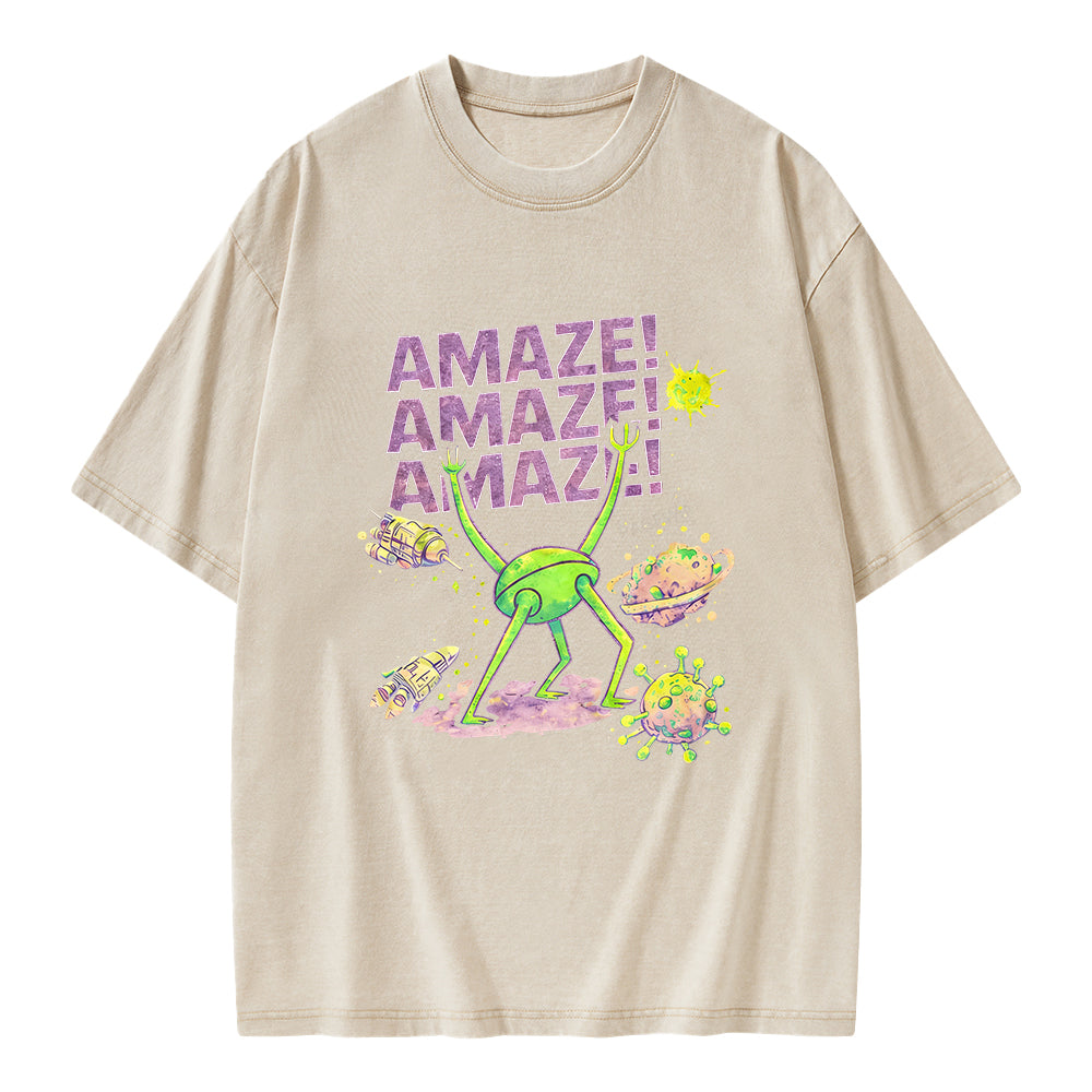 Unisex Amaze Printed Washed Tee