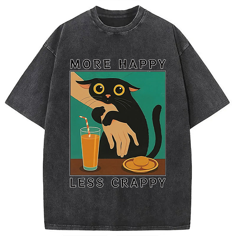 Cat Hugging Person Washed T-Shirt