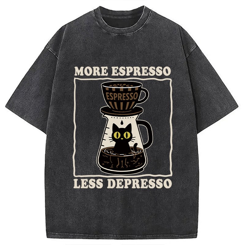 Cats And Coffee Washed T-Shirt