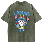 Labubu Cute Bunny Washed T-Shirt