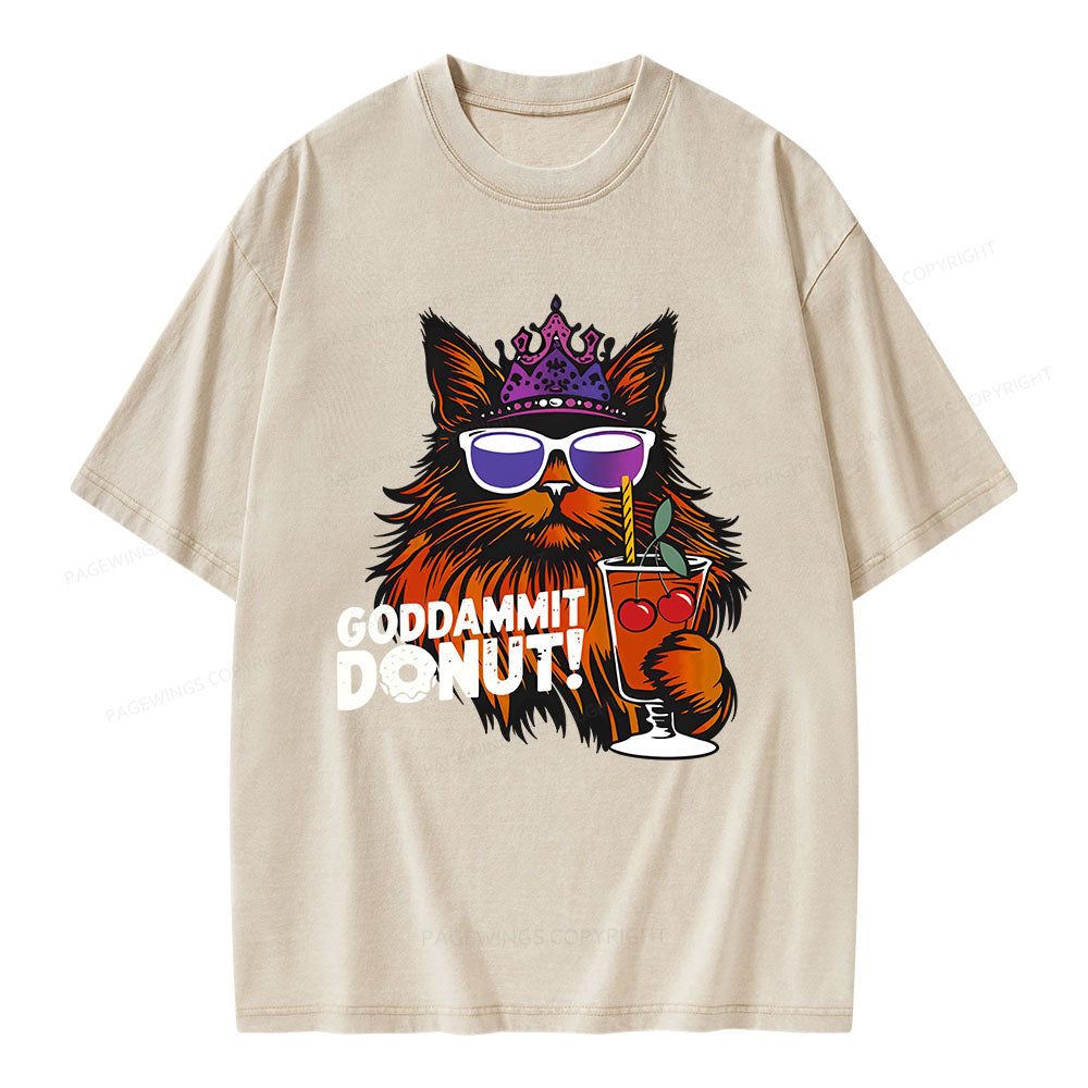 Goddammit Donut Unisex Washed T-shirt