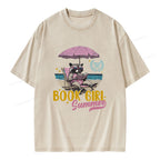 Book Girl Summer Unisex Washed T-shirt