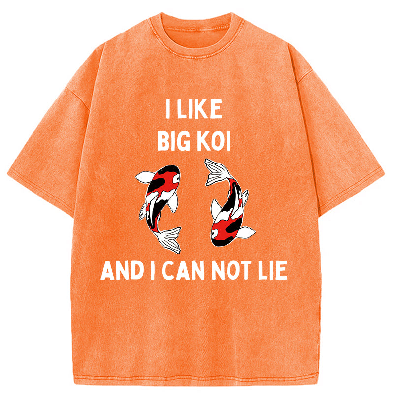 Vintage Koi Fish I Like Big Koi Washed T-Shirt