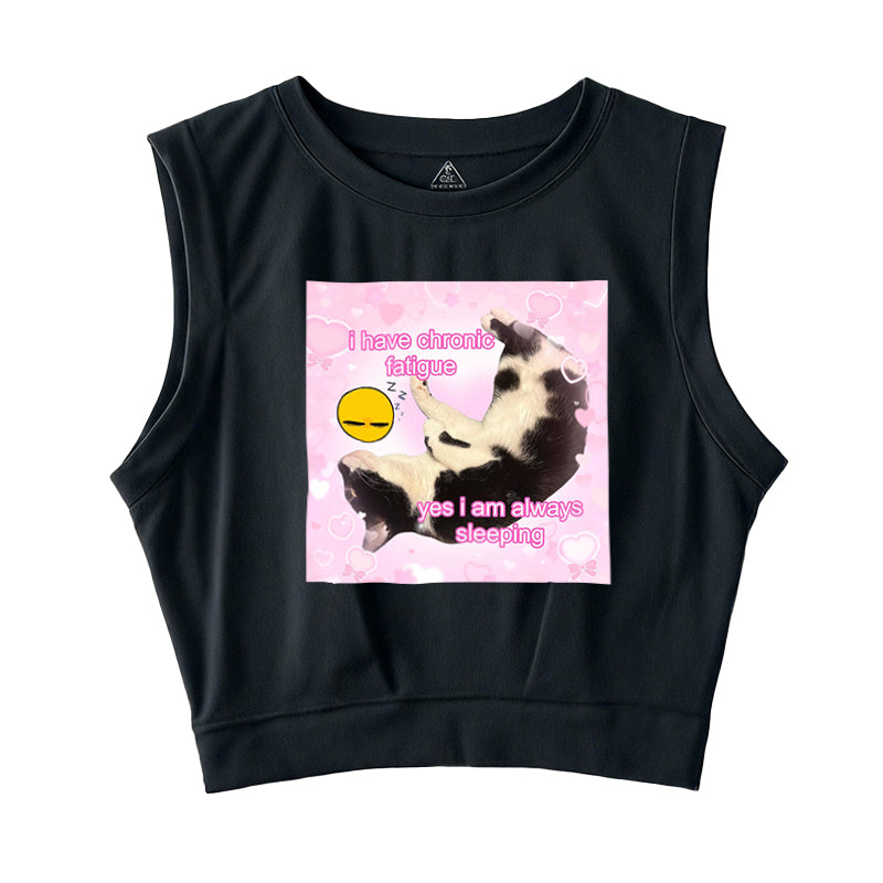 Yes I Am Always Sleeping Sleeveless Crop Top