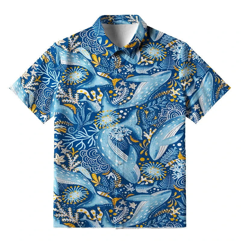 Whales In The Ocean Button-up Shirt