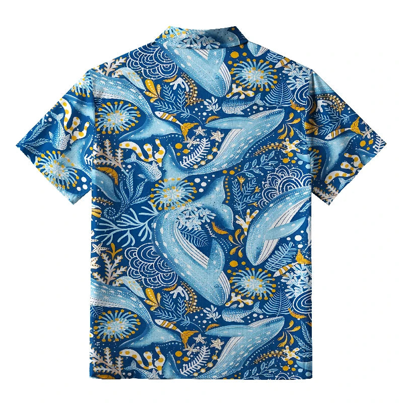 Whales In The Ocean Button-up Shirt